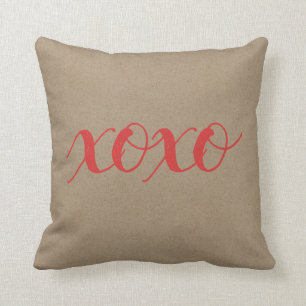 Rustic xoxo Throw Pillow