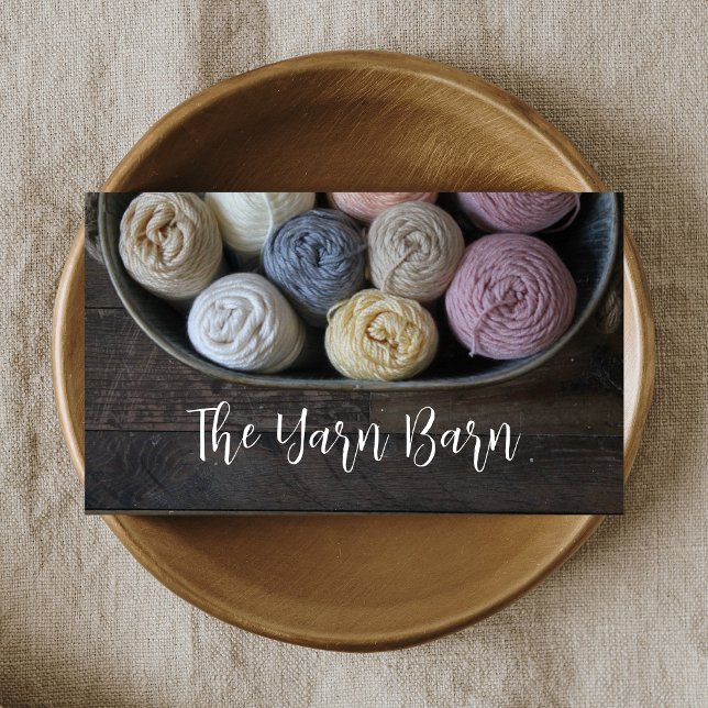 Rustic Yarn Knitting & Crochet Business Card (Creator Uploaded)