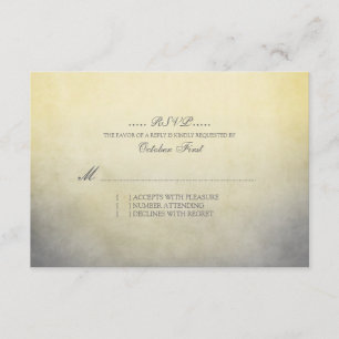 Rustic Yellow and Grey Bohemian Wedding RSVP Card