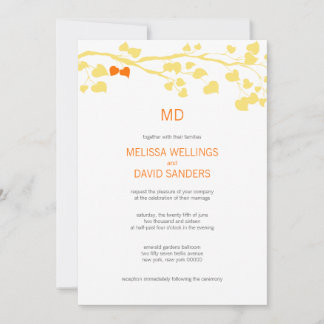 Rustic Yellow And Orange Fall Wedding Invitation