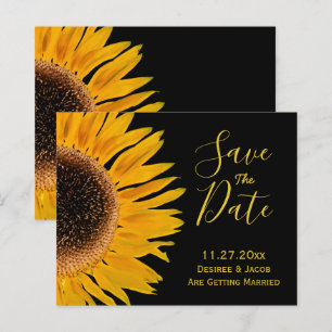 Rustic Yellow Black Sunflower Budget Save The Date