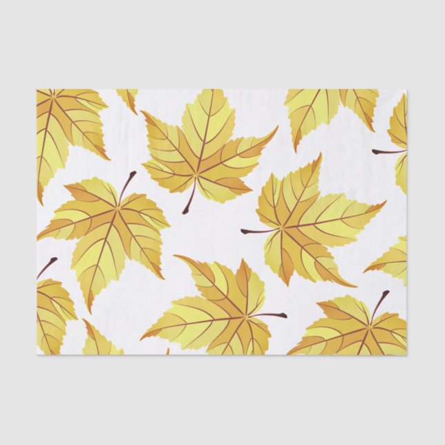 Rustic Yellow Fall Leaves Tissue Paper (Front)