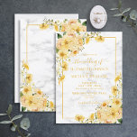 Rustic Yellow Floral Marble Script Wedding Invitation<br><div class="desc">Create the perfect wedding invitation with this warm,  trendy yellow watercolor floral design,  featuring hand lettered script typography,  and faux Carrera marble. Contact designer for matching products. Contact designer for matching products. Copyright Elegant Invites,  all rights reserved.</div>