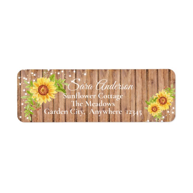 Rustic Yellow Floral Sunflower Address (Front)