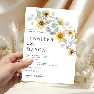 Rustic Yellow Flowers Sunflower Garden Wedding Invitation