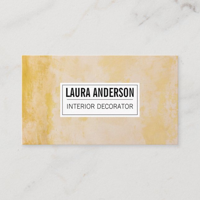 Rustic Yellow Grunge Background Business Card (Front)