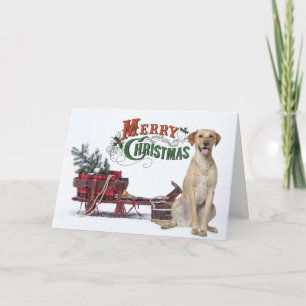 Rustic Yellow Lab Christmas Card