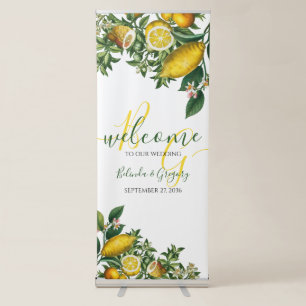 Rustic Yellow Lemon Greenery Wedding Welcome Sign