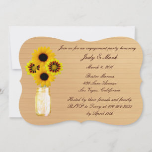 Rustic Yellow Mason Jar Engagement Party Invite