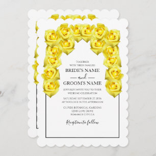Rustic Yellow Roses Wedding Invitations