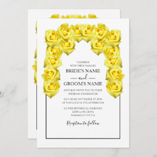 Rustic Yellow Roses Wedding Invitations