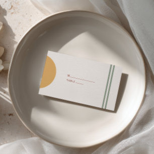 Rustic Yellow Terracotta Arches Bohemian Wedding Place Card