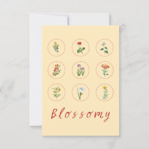 Rustic Yellow Vintage Daffodils Blossom Collage Thank You Card