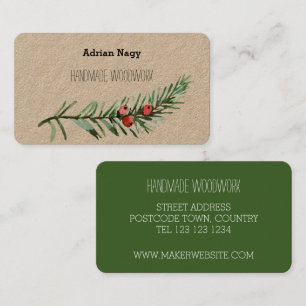Rustic Yew tree branch business card