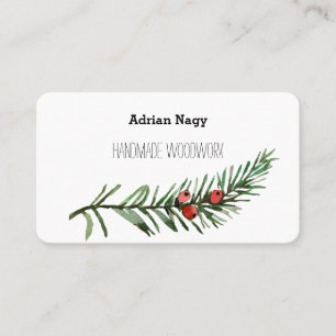 Rustic Yew tree branch business card