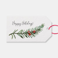 Rustic Yew tree branch gift tag