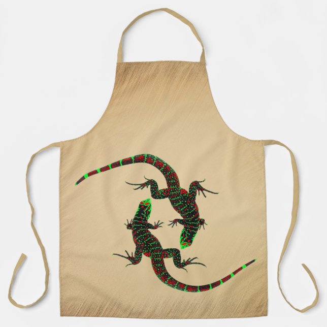 Rustic Yin Yang Lizards Apron (Front)