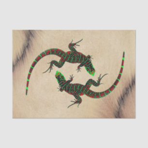 Rustic Yin Yang Lizards Tissue Paper