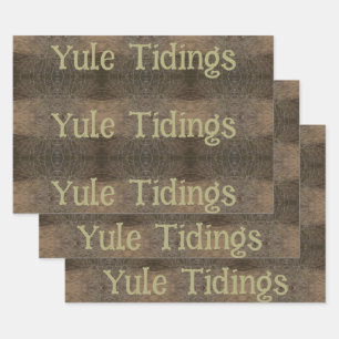 Rustic Yule Tidings Wrapping Paper