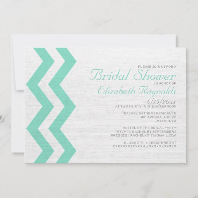 Rustic Zigzag Bridal Shower Invitations (Front)
