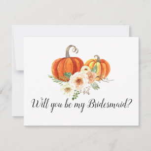 Rustica Pumpkins Will You Be My Bridesmaid Card