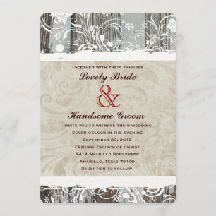 Rusticana Wood Parchment Wedding Invitations