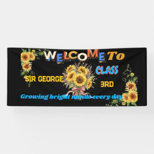 Rusticblack Sunflower Teacher Classroom Welc Banner