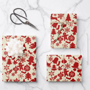 RusticRed Pattern Festive Christmas Wrapping Paper