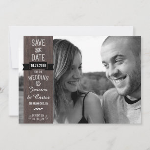 RusticVintage Signage Style Photo Save the Date