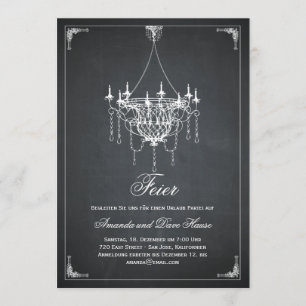 Rustikaler Kronleuchter Party-Einladungen Invitation