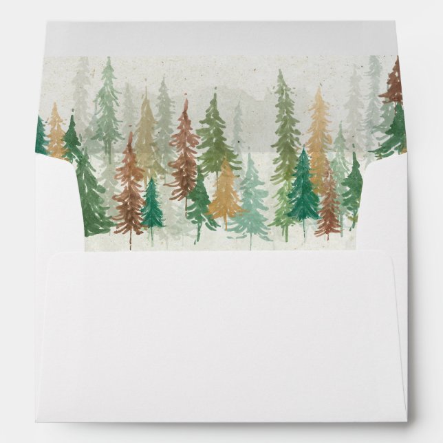 Rustine forest pine trees return address Envelope (Back (Bottom))