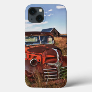 Rusting orange Dodge truck with abandoned farm iPhone 13 Case