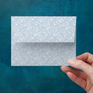 Rustling Blooms Neutral - Dusty Blue Envelope
