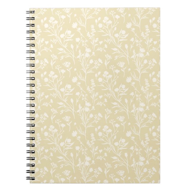 Rustling Blooms Neutral - Golden Wheat Notebook (Front)