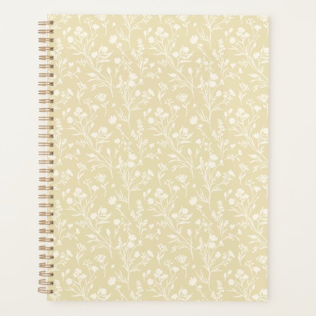 Rustling Blooms Neutral - Golden Wheat Planner (Front)