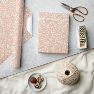 Rustling Blooms Neutral - Warm Apricot Wrapping Paper