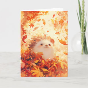 Rustling Leaves Happy Hedgehog Card
