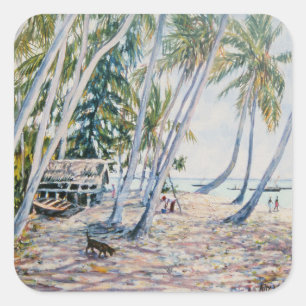 Rustling Palms Zanzibar 2002 Square Sticker
