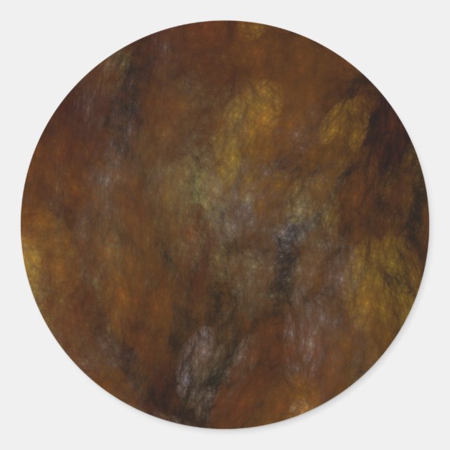 Rusty Abstract Fractal Round Sticker (Front)