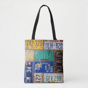 rusty American license plates Tote Bag