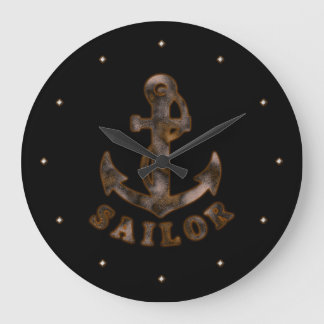 Rusty Anchor Large Clock