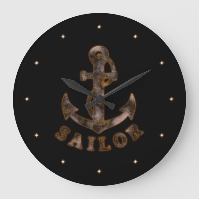 Rusty Anchor Large Clock (Front)