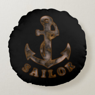Rusty Anchor Round Cushion