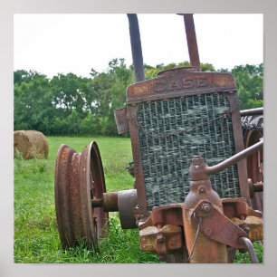 Rusty Antique Case Tractor Poster