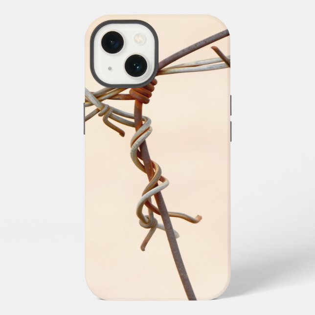 Rusty Barbed Wire Knot iPhone Case (Back)