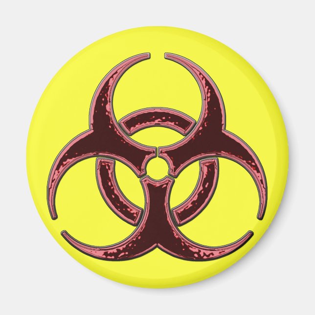 Rusty Bio Hazard Symbol Magnet (Front)