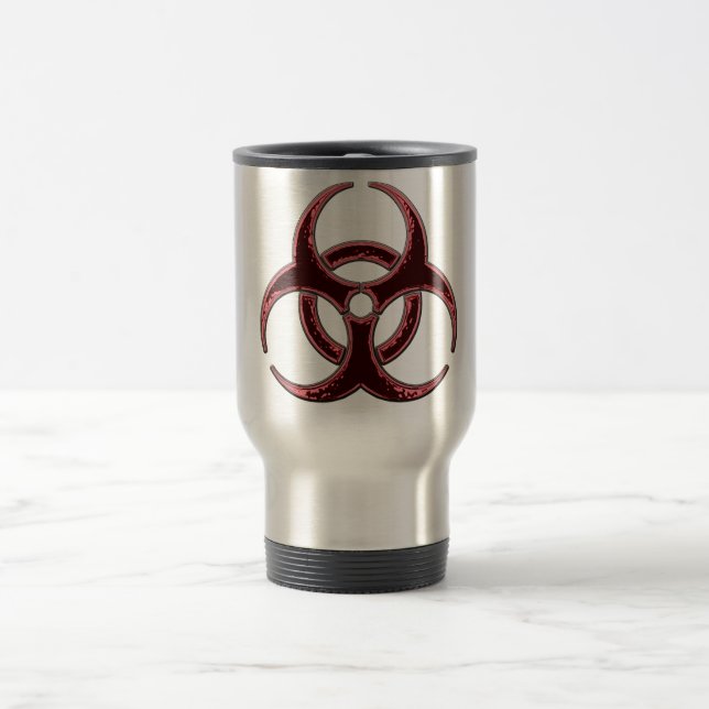 Rusty Bio Hazard Symbol Travel Mug (Center)