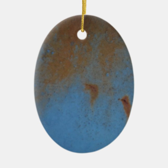 Rusty Blue background Ceramic Tree Decoration (Front)