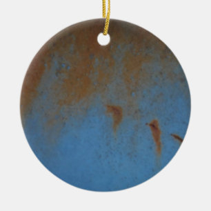 Rusty Blue background Ceramic Tree Decoration