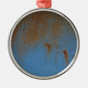 Rusty Blue background Metal Tree Decoration